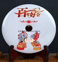 A hundred years of good peace buckle Afghan jade ornaments wedding room decorations bridegroom bride Chinese Doll Kiss marriage