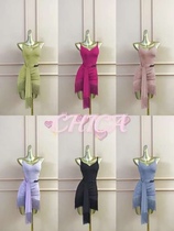 CHICA Meichen dance costume Latin dance dress avocado green new set training suit Latin suspenders