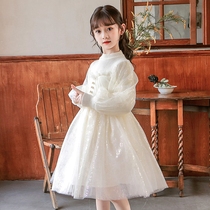 Oh Boy Dress Girl Spring Dress Girl Dress Children Princess Dress Knit Sweater Dresses Big Boy Foreign Air Mesh Yarn Dresses