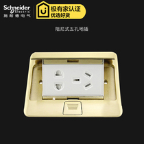 Schneider ground socket five-hole ground plug with damping 10A copper ground socket E226C10U_BAS