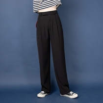2022 Spring new commuter Western pants loose pituitary pants trousers long pants high waist display slim black western suit pants woman