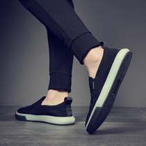 2021 autumn new casual one pedal lazy canvas shoes mens wild trend cloth shoes men flat board shoes