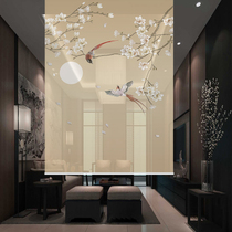 New Chinese curtain Office roller curtain Living room partition curtain Screen curtain Hanging curtain occlusion decorative curtain Soft partition door curtain