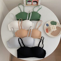 No rims small chest gathered underwear Womens summer thin beauty back bra thin bandeau student high school bra bra