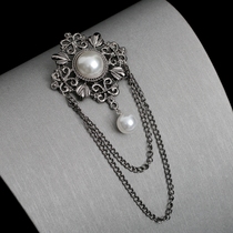 Female Baroque Barlough Badge Fashion Links Accessed with European Paint Pearl Pin Suit Brock Retro Chest