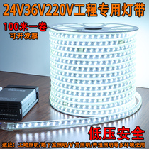 24V36V engineering LED strip outdoor waterproof basement tunnel site lighting decoration lighting strip 220v