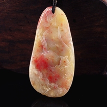 Changhua bloodstone pendant pendant crystal white frozen (fish play Lotus) Jade soft ground Fidelity