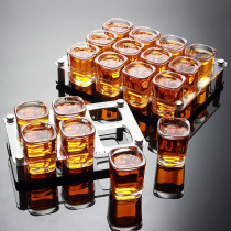 Home creative glass beer cup foreign wine glass white wine cup small square Cup Cup cup holder