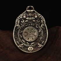 Pure copper Nine Palace Bagua brand charter car hanging cross Vajra pestle pendant pendant protective body peace Honmei year tag