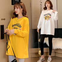Pregnant woman Autumn Fashion Suite Fashion style Autumn blouses 2021 blouses undershirt Spring and autumn style T-shirts Long sleeves Early autumn