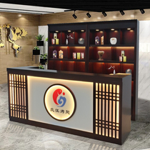 Chinese hotel bar reception desk commercial restaurant restaurant barbecue hot pot front desk retro cash register wine cabinet