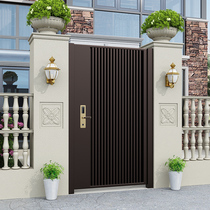Iron courtyard gate stainless steel villa door yard single open double door outdoor garden fence door rural courtyard door