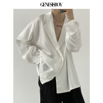 GENESISBOY ABSTINENCE system solid color ice SILK THIN section hanging single layer blazer for men and women