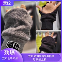 WAAC golf gloves mens winter new warm solid color golf sports fingerless gloves Black