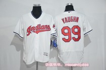 Summer Indians Cleveland Indians Short Sleeve Embroidery White Baseball Shirts Team Clothes 99VAUGHN12