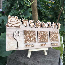 Solid wood creative custom QR code scan code card WeChat Alipay collection payment payment logo cashier card table listing