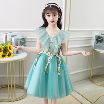 Girl Summer Dress Dress Dress 2022 New Ocean Gas Skirt Children Gown Princess Dresses Summer Girl Vest Dress