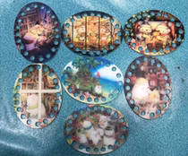 7 pieces 1 set of small white bears (third set) 20 holes (without numbers) Oval Wire Board cross stitch winding