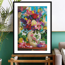 Splendid bottle flower cross stitch 2021 New embroidery self embroidery hand Living Room restaurant European oil painting small print
