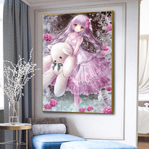 Printed cross stitch new 2020 cute princess small childrens girl bedroom living room self-embroidered handmade small pieces