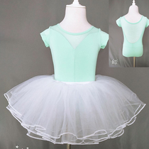 Childrens dance clothes Girls summer short-sleeved uniforms summer ballet dance clothes girls body gymnastics clothes