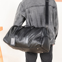 Men Genuine Leather Handbag Large Capacity Travel Bag Sports With Shoe Bit Fitness Single Shoulder Bag Travel Containing Luggage Bag