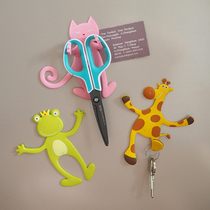 Cartoon animal refrigerator sticker paper hook 3d three-dimensional personality creative magnetic magnet soft glue Kitty refrigerator decoration