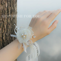 Bride wrist flower bridesmaid sister hand flower wedding wedding high-end sense bracelet flower forest small fresh Korean super fairy
