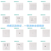 Hongyan switch socket X86 type concealed one open two five holes USB computer TV home model project promotion price