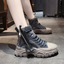 Tide brand Martin boots women shoes 2021 new fashion wild single boots British Wind locomotive Net red thick bottom boots