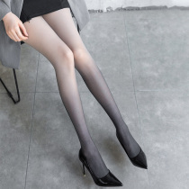 Gradient Color Socks Woman Summer Thin Anti-hook White Stockings Net Red-gray pantyhose Female Black Silk