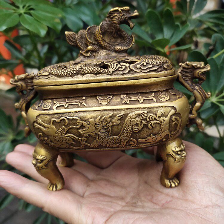 銅細工 龙纹香薰炉 檀香炉 香道具 装飾品 工芸品 美術品 置物 龙纹铜香炉摆件-龙纹铜香炉摆件促销价格、龙纹铜香炉摆件品牌- 淘宝