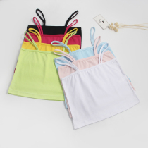Girls suspender small vest Primary school girl treasure thin section pure cotton dancing base outside wearing large childrens clothing tops summer