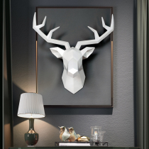 European-style simulation resin Zucai deer head geometric TV wall decoration wall hanging living room creative large elk pendant