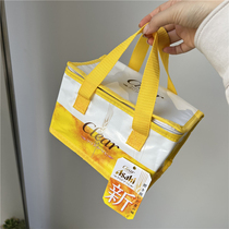 New European and American coated waterproof cold drink ice bag portable zipper bento lunch box bag storage insulation lunch