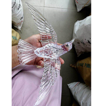 Acrylic bird wedding hummingbird wedding hall ceiling pendant background decoration props Crystal luminous butterfly