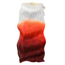 Wanjiang silk fan Chinese dance classical dance life River fan dance performance White wine red gradient silk long silk silk fan