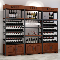 Red wine cabinet household Wine Rack bar floor cabinet storage iron display rack white wine rack wine rack