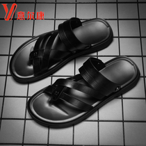 Yerkang mens shoes 2021 mens sandals summer new leather sandals soft soles casual sandals shoes tide