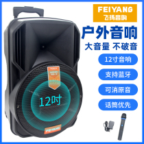 Flying audio 12 inch A12-65 outdoor square dance Bluetooth Speaker K song eliminate original sound pull rod wireless microphone