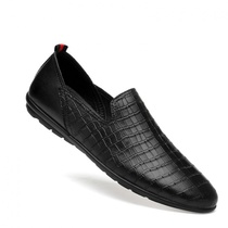 Spring mens shoes leather British business mens casual leather shoes black mens casual shoes lazy beanie shoes men