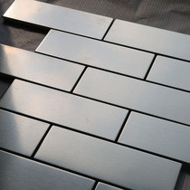 Ingenious mosaic Silver brushed stainless steel wall stickers matte TV background wall large mosaic tiles