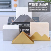 Creative stainless steel tissue holder Golden Volcano tissue holder restaurant bar napkin holder customizable logo square towel holder
