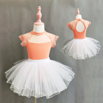 Dance suit Children Summer short sleeves Skilled National Lace New Girl Exam Class Conjoined Body Toddlers