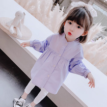Girls  shirts autumn 2021 new Korean childrens spring and autumn long-sleeved Western style fashionable all-match shirt tops tide
