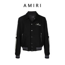 21FW AMIRI autumn and winter New bone baseball uniform black green short coat High Street bomber jacket men and women