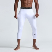 Leggings Mens three-point pants Fitness suit Running suit Basketball leggings High elastic compression quick-drying training pants