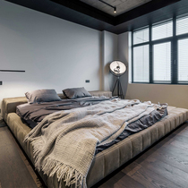 Technology cloth bed industrial style tatami cloth art bed minimalist Japanese bed modern simple double net red bed master bedroom