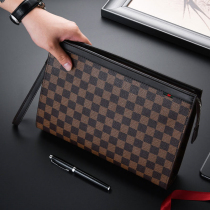 Hong Kongs new handbag mens hand holding packs large capacity plaid clips handbag handbags for business casual handbags