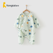 Child Tai Xia paragraph 0-3 month newborn baby girl male and female baby clothes home butterfly khater cable-flaps one-piece suit